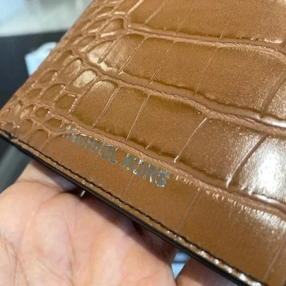 Michael Kors Billfold Bifold Wallet Men's Croc Embossed Leather 36F1LC0F1E